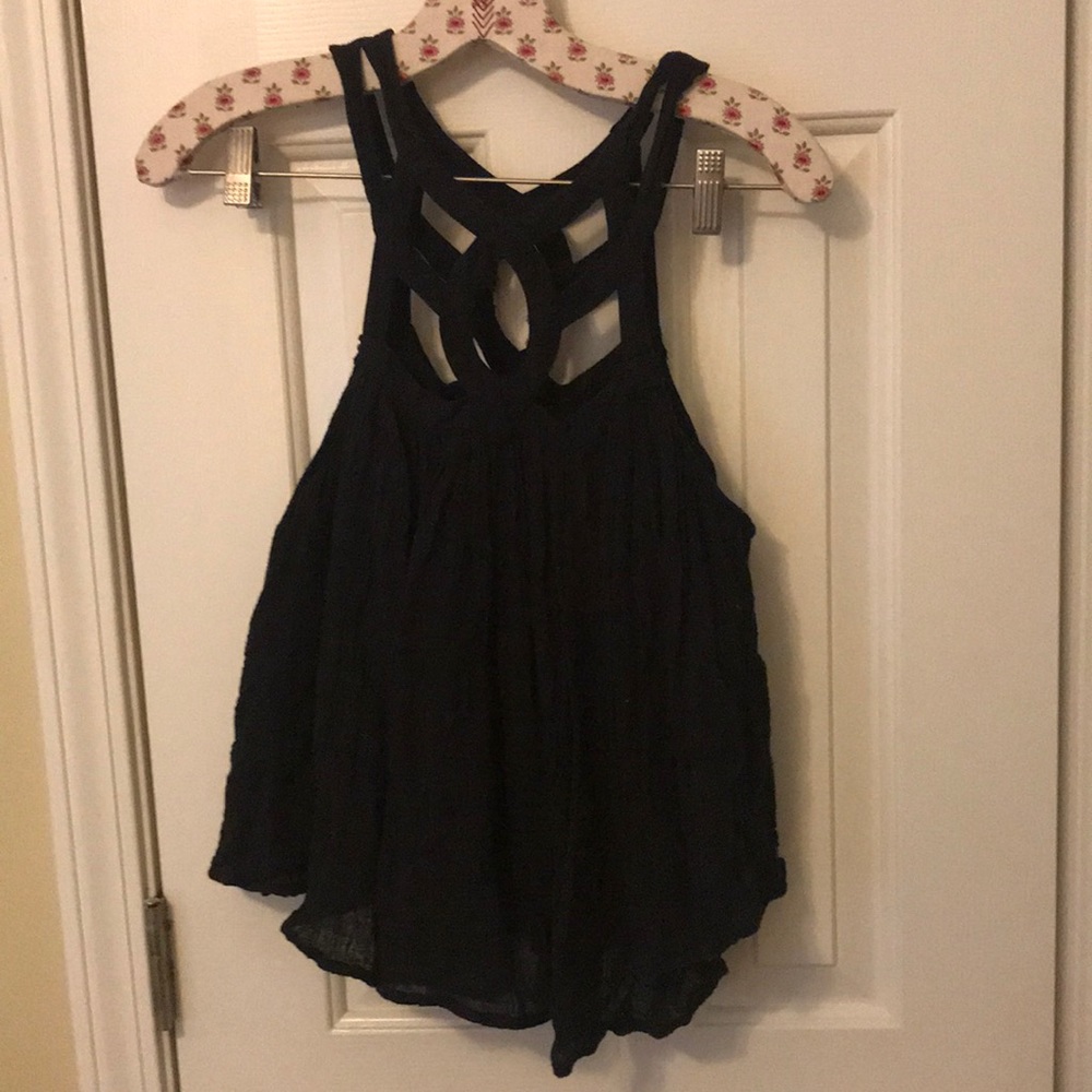 Free People Black Babydoll Blouse